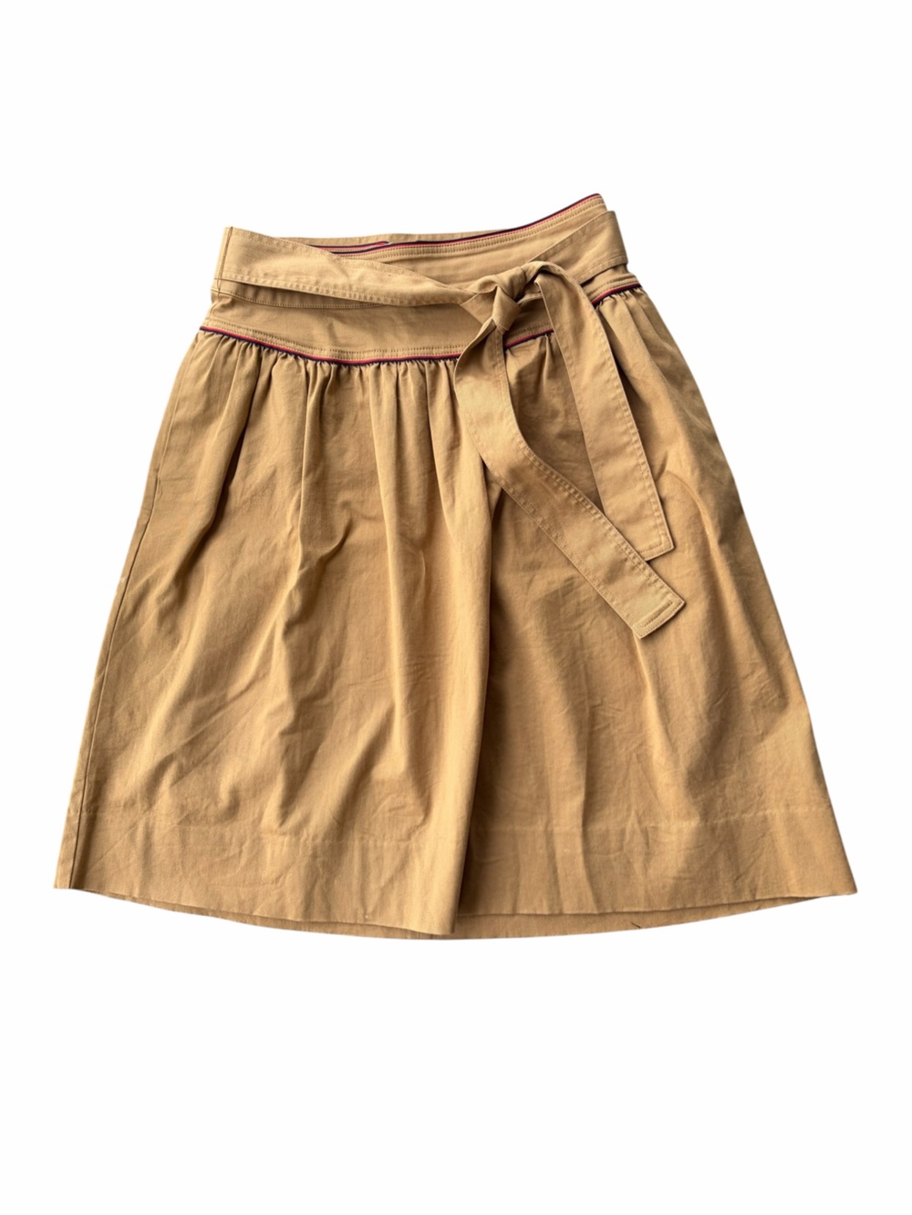 J. Crew Tan Tie-Waist Midi Skirt - Picture 4 of 9